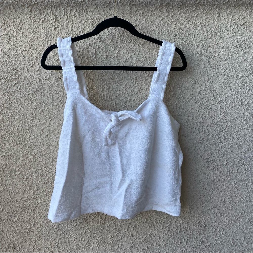 Madewell White Textured Tank Top